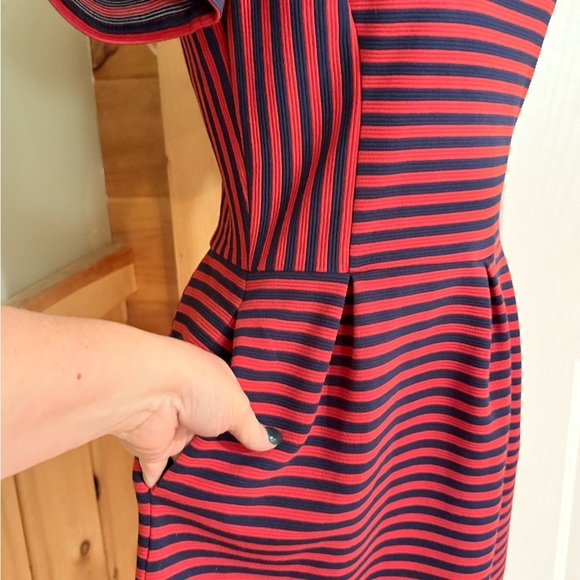 Madewell Red and Blue A-Line Mini Dress - Picture 4 of 8